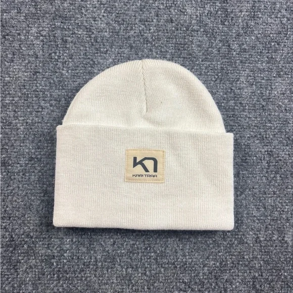 KARI TRAA Women’s Cream White Rothe Cuffed Beanie One Size Fits Most - Picture 1 of 7